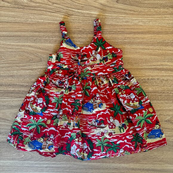 Christmas Santa Girl Hawaiian Dress 3-4T - Picture 2 of 4